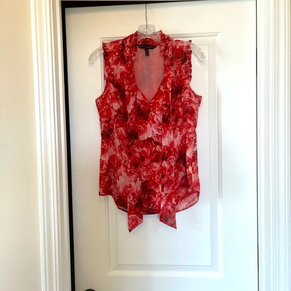 White House Black Market Pink Floral Top - Picture 1 of 5